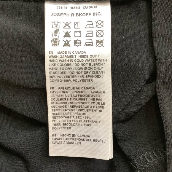 JOSEPH RIBKOFF Metallic Black & Silver Statement Sleeves Top Size 8 - Picture 11 of 13